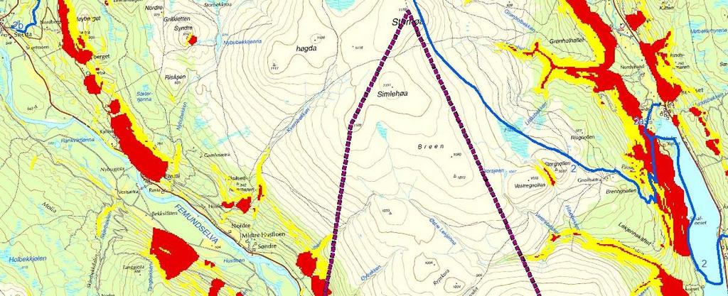 Skredfare Løype nr.2 vil gå gjennom områder med registrert potensielt skredfare fra NVE, og terreng brattere enn 25 ved Engeren. Lokale ressurser har klarert området som ikke skredutsatt.