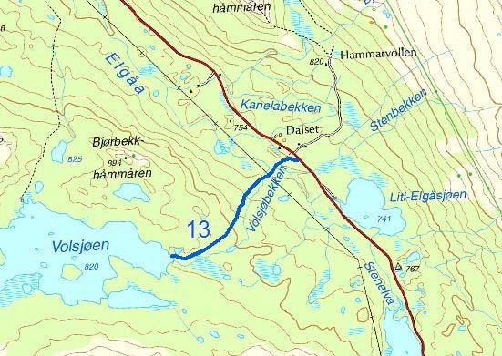 Løype nr. 13: Volsjøen Skuterløype nr. 13 har formål isfiskeløype, og går fra FV 654 til Volsjøen.