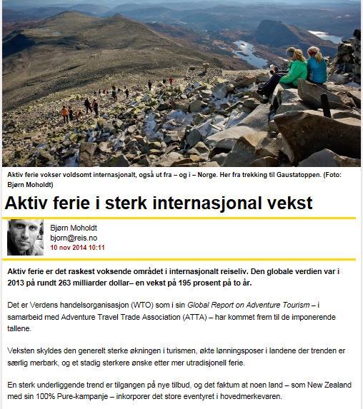 Aktive ferier vokser $ 263 mrd.