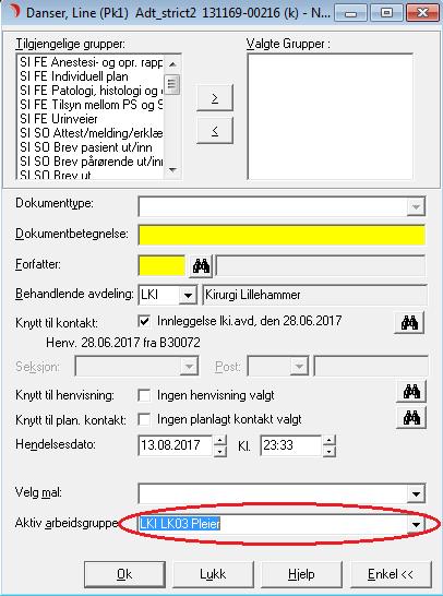 Kontor Endre default arbeidsgruppe Hvordan endre default