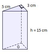 Oppgave 2 (løs denne oppgaven uten kalkulator) Finn volumet av prismet nedenfor. Ta med målenheter (cm, cm 2 og cm 3 ) i hele regnestykket!