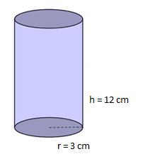 cm 8 cm = 100,5 cm 2 3 Oppgave 6 Finn volumet av sylinderen nedenfor.