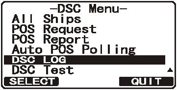 9.6 BRUK AV DSC LOGG logger alle sendte anrop, mottatte nødanrop og andre anrop (individuelt, gruppe, All Ships osv.).