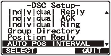 9.11 AUTOMATISK POSISJONSSPORING kan automatisk finne fire stasjoner som er programmert i den individuelle katalogen. 9.11.1 Opprett sporingstidsintervall Med denne fremgangsmåten kan radioen stille inn tiden mellom hver gang en DSC posisjonsforespørsel sendes.