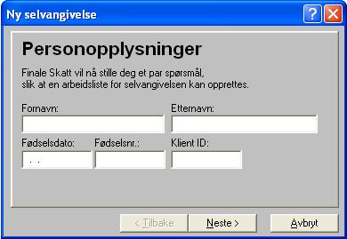 Kap. 2 Selvangivelsesregister Side 9 2 Selvangivelsesregister Ny selvangivelse 9 Registrering av personlig informasjon 11 Oversikt over selvangivelser - åpne selvangivelser 12 Knytte sammen