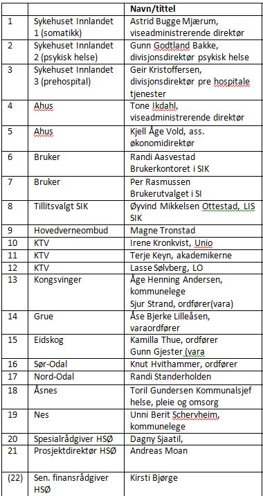 Prosjektgruppe OBS STYRKING/OMORGANSIERING AV FAGSIDE Pasientanalyser