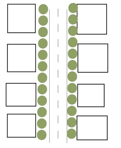 2 Etablering av vegetasjonsskjerm mellom boligområder og tunnelmunninger eller grønn rensemaskin bestående av flersjiktet vegetasjon og vann i dagen (Asplan Viak 2009).