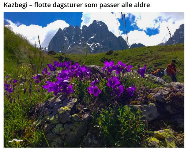 Fottur i Georgia 2018 vandring i Kaukasus ved Kazbegi. Velkommen til åtte dager med flotte fjellturer og god mat i fantastiske omgivelser. Georgia byr på alt en fjellturist kan ønske seg.