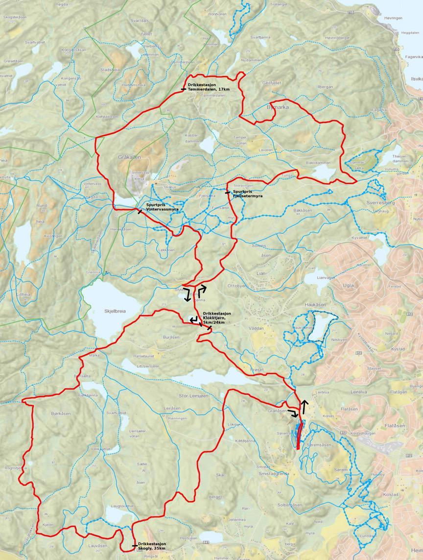 4 2. Dispensasjonen gjelder nødvendig motorferdsel langs den delen av renntraseen som ligger i Bymarka naturreservat (Tømmerdalen til Vintervannet, jf. utdrag av løypetrase under) 3.