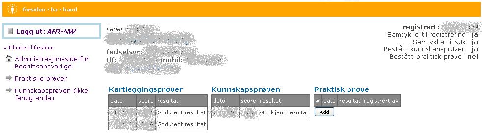 fødselsnummer eller navn. Her kan du søker opp dine Kandidater ved å bruker Her kan du navigere deg gjennom alle dine Kandidater om du ikke vil bruke søkefunksjonen som er beskrevet over.