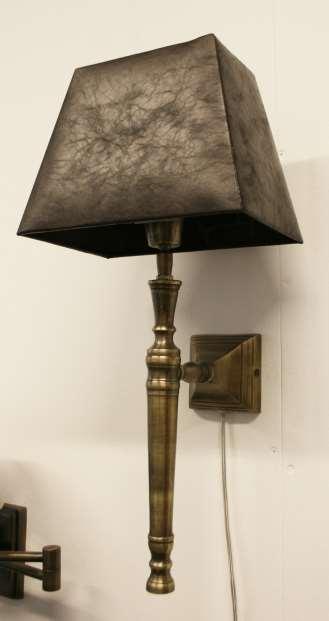 vintage skinn Total høyde på lampene med skjerm 52cm Bilde