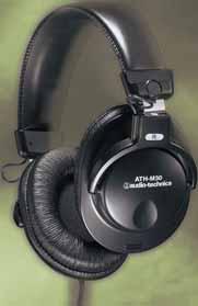 ATH-M50 ATH-M40fs Kr 610 Utvidet-respons, lukket dynamisk monitor hodetelefon Audio-Technica s profesjonelle studiophones har flat, utvidet frekvensrespons for profesjonell studio monitoring.