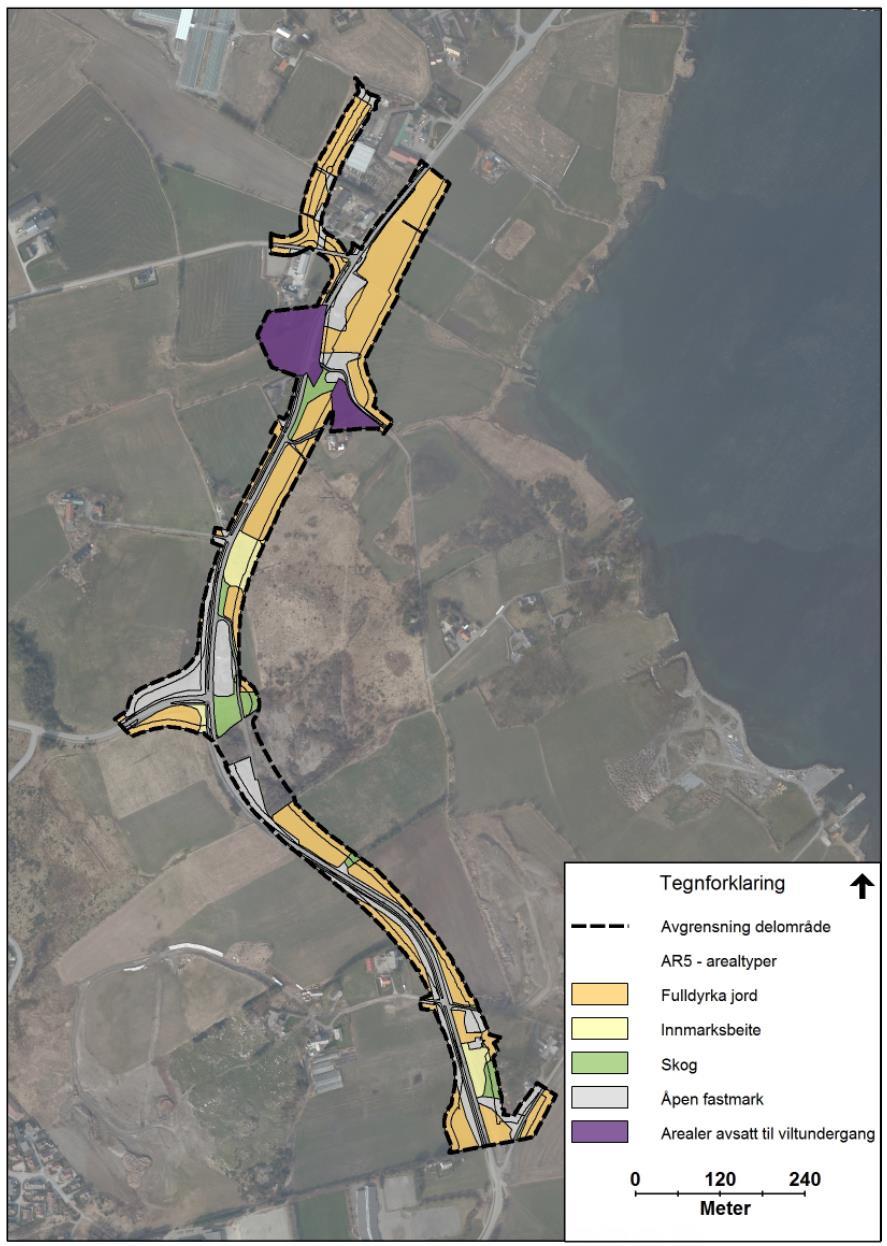 Delområde 3: Melingsvegen Myklebustvegen/Jåsund Området inngår i sin helhet i område avsatt som langsiktig område for landbruk.