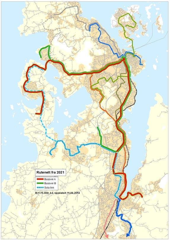 Figur 23 Oversiktskart framtidig bussrutesystem med Bussveien. 6.11 KULTURMILJØ Det er utført arkeologiske registreringer (jfr. kulturminneloven 9).