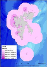 Havområdene rundt Bjørnøya er viktige næringsområder grunnet polarfronten som omslutter øya.