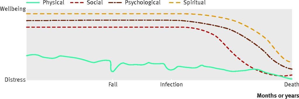 Forløp mot slutten av livet Velvære Fysisk Sosialt Psykisk