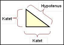 1. Beregning av sidelengder i rettvinklede trekanter I en rettvinklet trekant er katetene de to sidene som danner vinkelen på 90 o. Den tredje (og lengste) siden, heter hypotenusen.