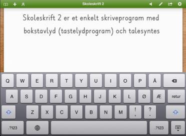 Bruk av Skoleskrift: Vi bruker appen Skoleskrift mye i norskopplæringen og Fagkurset er en integrert del av norskopplæringen.