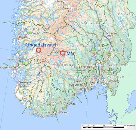 2. 1B1B1BOmrådebeskrivelse 2.1 7B7B7Beliggenhet av undersøkte magasin Mår ligger på Hardangerviddas østligste del, 1100 moh.