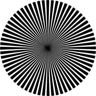 Se lenge på sirkelen skimrer det for deg... Forklaring Øye bevegelsene dine får bildet til å skimre. Selv om du ikke er klar over det beveger øynene dine seg alltid med små dirrende bevegelser.