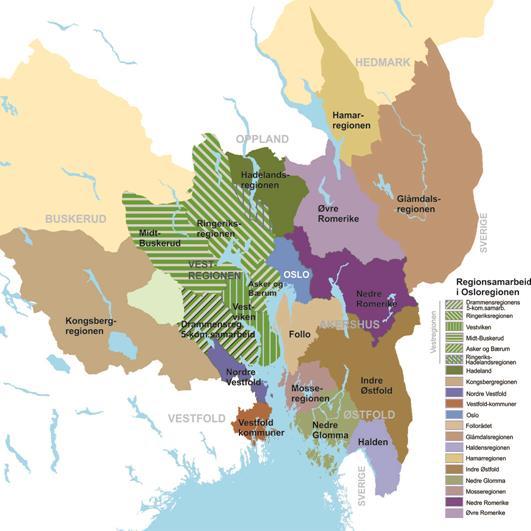 Osloregionen Allianse mellom kommuner og fylkeskommuner som selv definerer seg som en del av Osloregionen. Omfatter 78 kommuner (inkl.