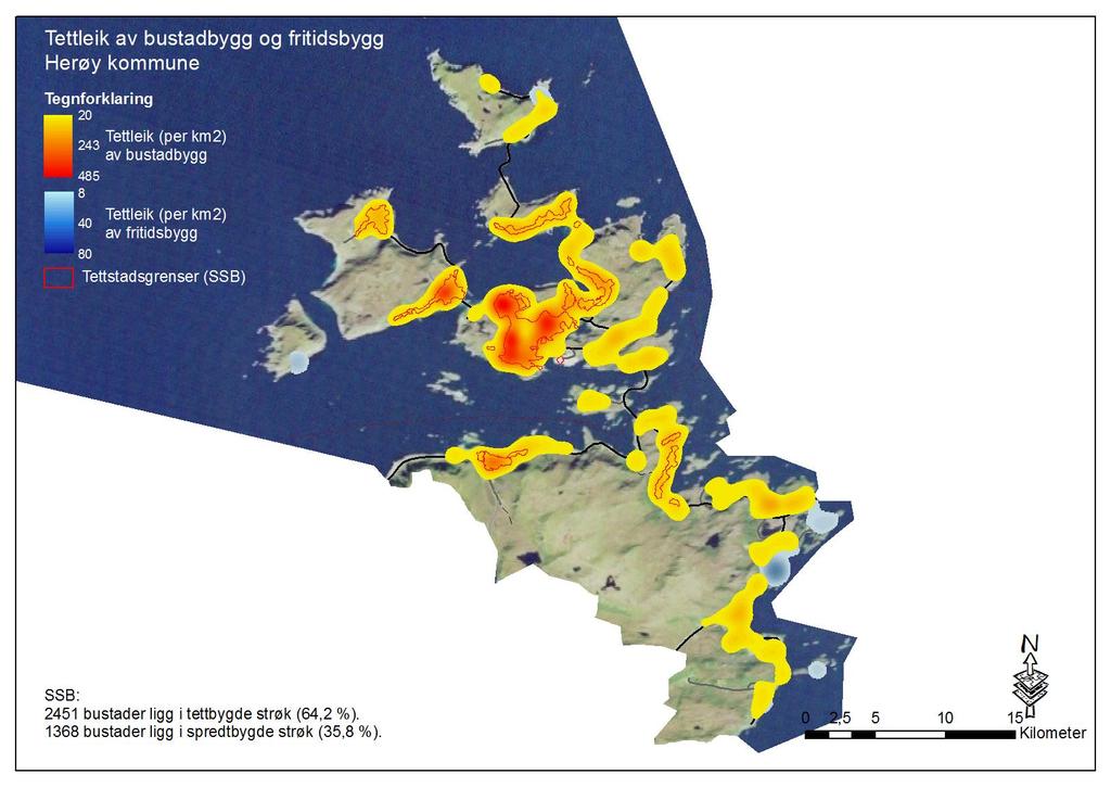 Bustadar og hushald 213 Kommunestatistikk 216 Herøy kommune Små endringar