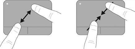 Slik kniper du: Zoom inn ved å sette to fingre sammen på styreputen, og deretter flytte dem fra hverandre for gradvis å øke objektets størrelse.