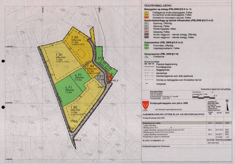 Nedenfor vises forslag til endret plankart: 1.2 Rettslig grunnlag 12-14 i plan- og bygningsloven inneholder saksbehandlingsregler for endring av reguleringsplaner.