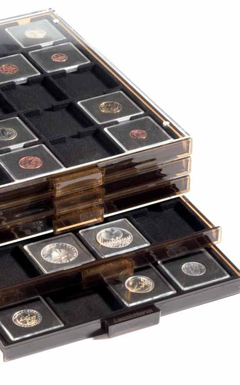 Quadrum alle myntene i ett system Myntkapsler QUADRUM 71 På grunn av at de kvadratiske kapslene har den samme størrelsen (50 x