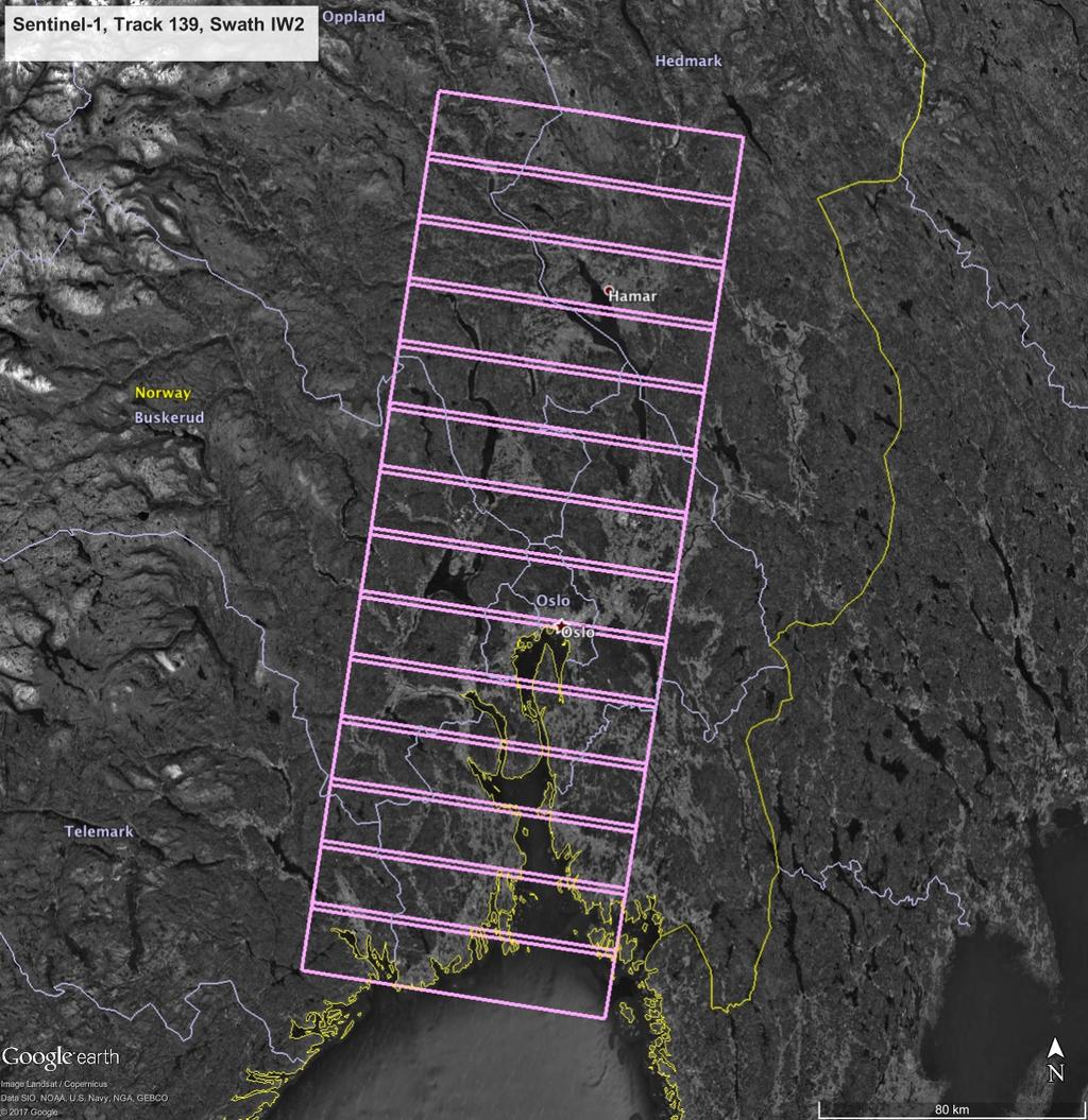 InSAR produkter -Testdata-sett: PSI Sentinel-1 track 139 descending