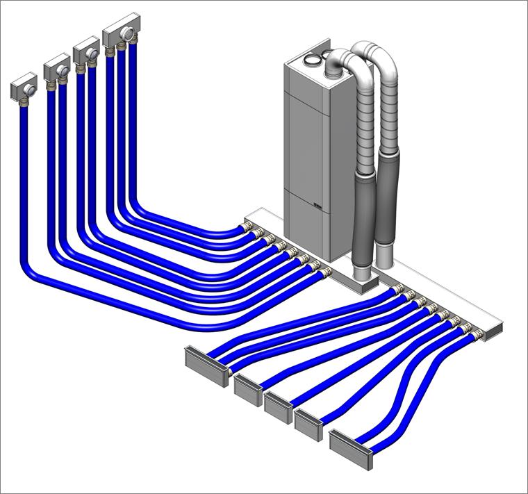 Rørbasert ventilasjon med sentralt aggregat Ventilasjon bygget opp som røranlegg Samlestokk