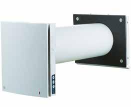 Roomie Dual Wifi Roomie Dual WiFi gir balansert ventilasjon med varmegjenvinning i enkeltrom. To vifter i romventilatoren sørger for kontinuerlig balansert tilluft og avtrekk.