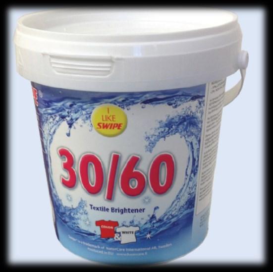 30/60 vaskeforsterker For bleking og fettfjerning. 30/60 er en effektiv vaskeforsterker, såvel som et bleke- og flekkfjerningsmiddel. 30/60 egner seg for de fleste tekstiler.