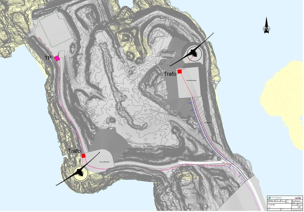 tilkomst, oppstillingsplasser, trafoer og