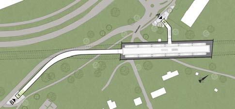 Telenor arena Figur 60 Stasjon ved Telenor Arena 9.1.2 Lysaker, alternativ 1A - dyp stasjon På Lysaker må metrotraseen føres dypt på grunn av fjellprofilets formasjon og dybden til fjell.