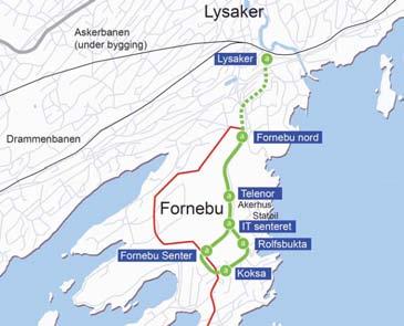 1.4.2 Automatbane (førerløs bane) (sammenligningsalternativ) Atomatbane mellom Fornebu og Lysaker er tidligere utredet og dokumentert i rapporten Automatbane til Fornebu, datert 22.