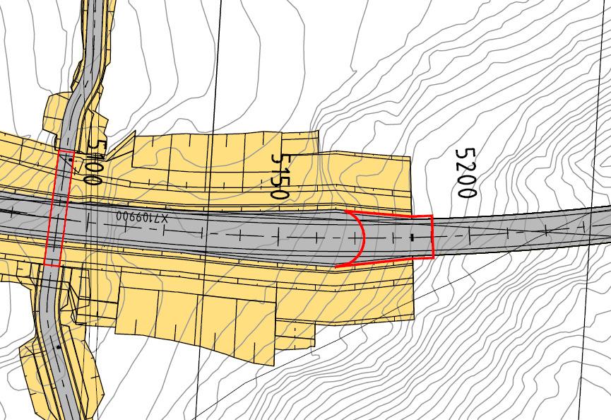2.7 17-1628 Strømnes tunnelportal sør Fv 17 går inn i tunnel via en forskjæring i berg og en plasstøpt portal før påhogg til fjelltunnel ved pr. 5185. Linja ligger i stigning ca.