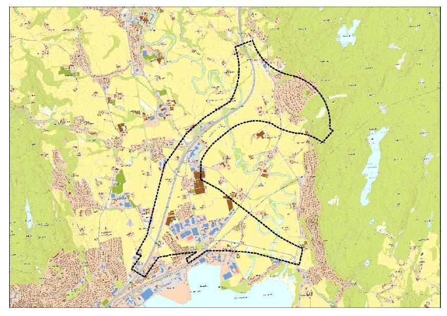 15 3. Planområde og dimensjoneringsgrunnlag 3.1. Oversikt over planområdet Figuren nedenfor viser planområdet for kommunedelplanen.