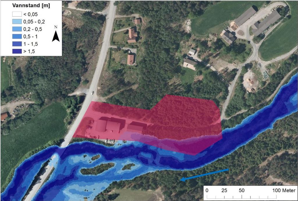 god arrondering mot tidlegare gjennomførte tiltak. Dette vil også gi betre moglegheit til å flaumsikra eksisterande bygningar og anlegg.