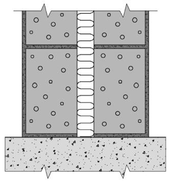 12 13 mm bygningsplate Type C Leca Blokk 10 cm med fulle ligge- og stussfuger og 10 mm puss på én side. Vertikale, frittstående stål- eller trestendere c/c 600 mm mot den pussede siden av Leca veggen.