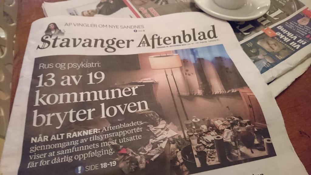 «Kommuner og helseforetak over hele landet bryter loven når de skal ta seg av folk som trenger hjelp for kombinasjonen rus/psykiske lidelser» (Stavanger