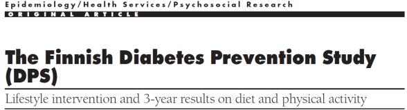 Skriftlig materiell i tillegg vs. kontroll (livsstilsinfo ved baseline) Resultat Progresjon til diabetes hos 9 vs. 20 % av populasjonen i intervensjons vs. kontrollarm i de tre års studietid.