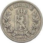 000 889 1 krone 1879 NM.