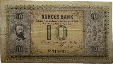 (Antikva). Bøgh. RR. 1 17 000 24 25 24 10 kroner 1897.