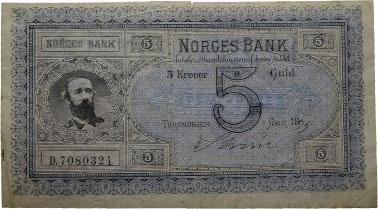 D2218574. Oxholm 1/1-9 000 33 5 kroner 1898.