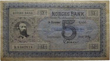 Quale 1+/01 18 000 34 35 34 5 kroner 1899.