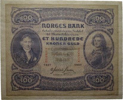 Sedler / banknotes 41 41 100 kroner 1937.