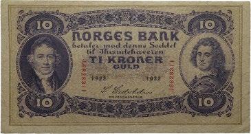 Sedler / banknotes 49 50 49 10 kroner 1922. J6828311 1+ 650 50 10 kroner 1927. N4951937.