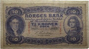 R4690965 1+ 600 52 10 kroner 1942. B1842877 1+ 200 53 10 kroner 1942. B9157548 1+ 200 54 5 kroner 1920.