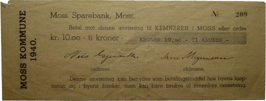 sedler; 2 kroner (4), 1 kroner (15) og 5 kroner 1947 C VK 400 NØDSEDLER 129 Grimstad Gartneri, blankett No.